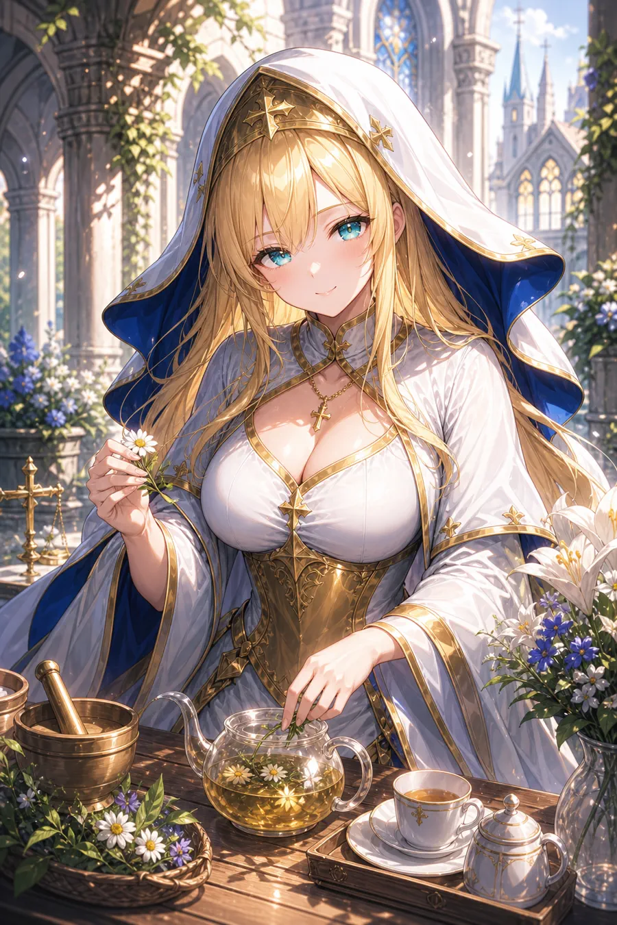 아우렐리아 일상 장면 일러스트